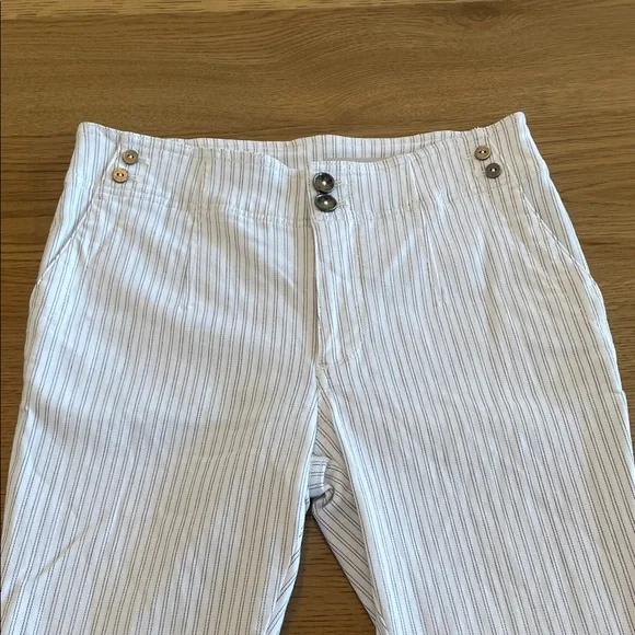 Pilcro Anthropologie Women’s High Rise Skinny Pants White Gray Stripes Size 28 - Picture 4 of 15